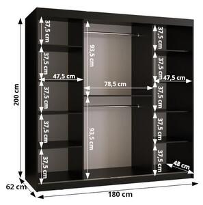 Zondo.hr Ormar za garderobu 180 cm Boomer 2 (kašmir) (s rasvjetom). Akcija -20%. 1126267