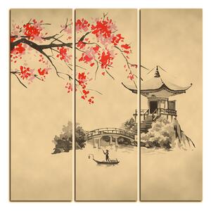 Slika na platnu - Tradicionalne ilustracije Japan - kvadrat 360FB (75x75 cm)