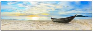 Slika na platnu - Čamac na plaži - panorama 551A (105x35 cm)