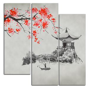 Slika na platnu - Tradicionalne ilustracije Japan - kvadrat 360C (105x105 cm)
