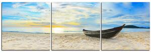 Slika na platnu - Čamac na plaži - panorama 551B (150x50 cm)