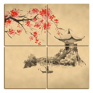 Slika na platnu - Tradicionalne ilustracije Japan - kvadrat 360FD (60x60 cm)
