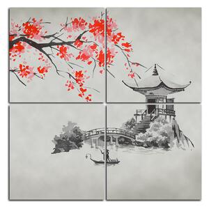Slika na platnu - Tradicionalne ilustracije Japan - kvadrat 360D (60x60 cm)