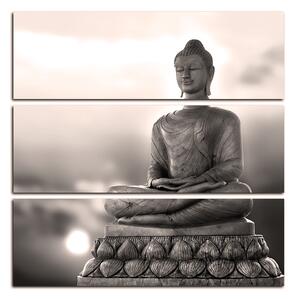 Slika na platnu - Buda i zalazak sunca - kvadrat 359FC (75x75 cm)