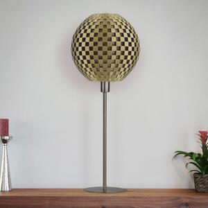 Stolna lampa pletena kugla s bazom, zlatna