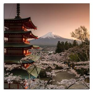 Slika na platnu - Pogled na planinu Fuji - kvadrat 361A (50x50 cm)