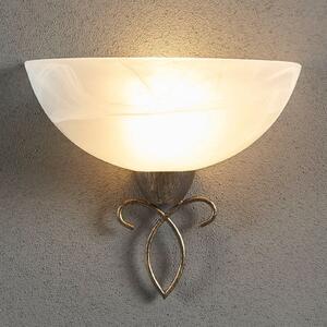 Lindby zidna lampa Mohija, 25 cm, crna/zlatna, staklo, E27
