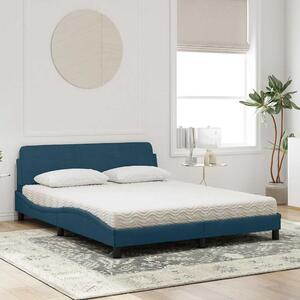 Krevet s madracem Dover plavi 160x200 cm baršunasti - Plava / 160 x 200 cm