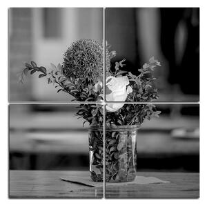 Slika na platnu - Ljetno cvijeće na stolu - kvadrat 372FE (60x60 cm)