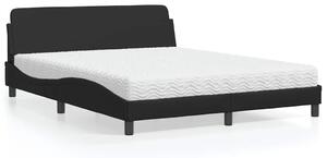 Krevet s madracem Dover crni 160 x 200 cm od umjetne kože - Crna / 160 x 200 cm