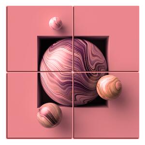 Slika na platnu - Kuglice u boji mramora - kvadrat 388QD (60x60 cm)