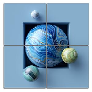 Slika na platnu - Kuglice u boji mramora - kvadrat 388D (60x60 cm)