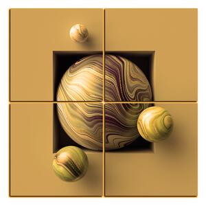 Slika na platnu - Kuglice u boji mramora - kvadrat 388FD (60x60 cm)