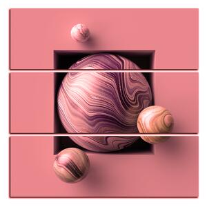 Slika na platnu - Kuglice u boji mramora - kvadrat 388QC (75x75 cm)