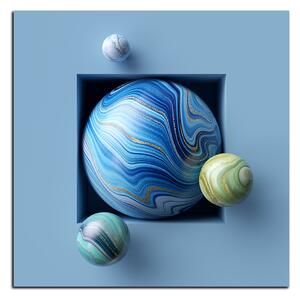 Slika na platnu - Kuglice u boji mramora - kvadrat 388A (50x50 cm)