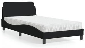 Krevet s madracem Dover crni 100 x 200 cm od tkanine - Crna / 100 x 200 cm