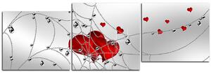 Slika na platnu - Srce u srebrnoj mreži - panorama 578D (90x30 cm)