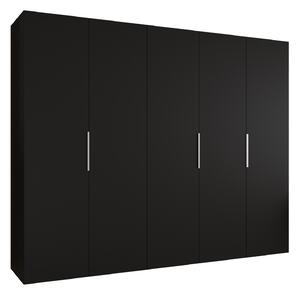 Ormar za garderobu 250 cm Mirabella 1 (crna + kašmir)