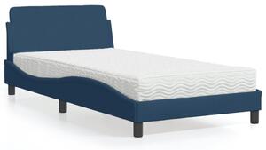 Krevet s madracem Dover plavi 100 x 200 cm od tkanine - Plava / 100 x 200 cm