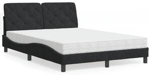 Krevet s madracem crni 120 x 200 cm baršunasti - Crna / 120 x 200 cm