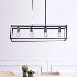 Viseća lampa Fabio kavez dizajn 4 žarulje. crno/krom