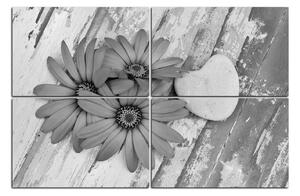 Slika na platnu - Cvijeće i kameno srce 183QD (120x80 cm)