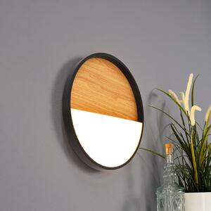 Vista LED zidna svjetiljka, svijetlo drvo/crna, Ø 30 cm