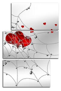 Slika na platnu - Srce u srebrnoj mreži - pravokutnik 778C (120x80 cm)