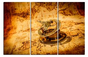 Slika na platnu - Kompas na karti antičkog svijeta 1999B (90x60 cm )