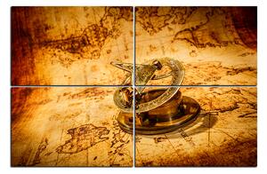 Slika na platnu - Kompas na karti antičkog svijeta 1999D (150x100 cm)
