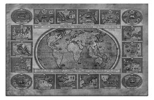 Slika na platnu - Drevna karta svijeta 1100QA (90x60 cm )