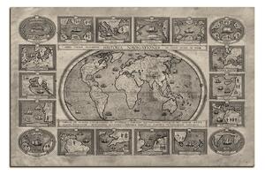 Slika na platnu - Drevna karta svijeta 1100FA (90x60 cm )