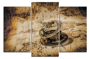 Slika na platnu - Kompas na karti antičkog svijeta 1999FC (150x100 cm)