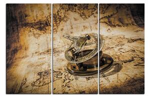 Slika na platnu - Kompas na karti antičkog svijeta 1999FB (120x80 cm)