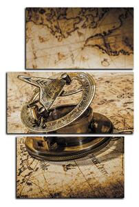 Slika na platnu - Kompas na karti antičkog svijeta - pravokutnik 7999FC (120x80 cm)