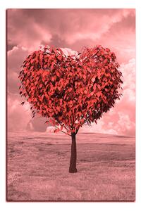 Slika na platnu - Srce u obliku stabla - pravokutnik 7106QA (90x60 cm )