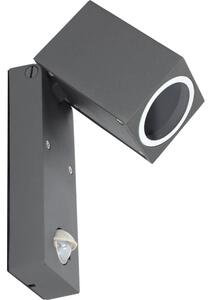 Vanjska zidna svjetiljka sa senzorom QUAZAR 1xGU10/35W/230V IP44 siva