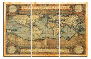 Slika na platnu - Antička karta svijeta 1102B (90x60 cm )