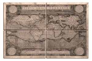 Slika na platnu - Antička karta svijeta 1102FC (90x60 cm)