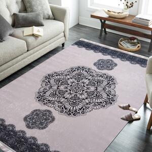 Tepih puder ružičaste boje s uzorkom mandale Širina: 160 cm | Duljina: 220 cm