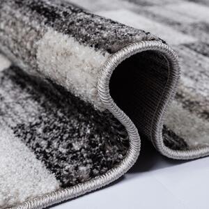 Moderni sivo-smeđi tepih s uzorkom pravokutnika Širina: 80 cm | Duljina: 150 cm