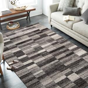 Moderni sivo-smeđi tepih s uzorkom pravokutnika Širina: 80 cm | Duljina: 150 cm