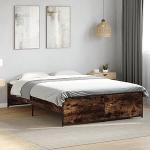 Okvir kreveta boja hrasta 140x190 cm konstruirano drvo i metal - Smeđa / 140 x 190 cm