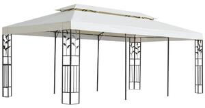 Sjenica s dvostrukim krovom bijela 6 x 3 m čelična - Krema / N/A