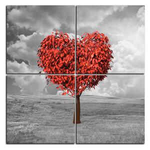 Slika na platnu - Srce u obliku stabla - kvadrat 3106E (60x60 cm)