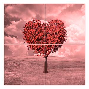 Slika na platnu - Srce u obliku stabla - kvadrat 3106QE (60x60 cm)