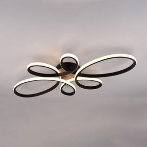 Trio Lighting Fly LED stropna svjetiljka, mat crna, 3000 K, 83 cm x 45 cm, prigušiva, Crno, Dnevni boravak/blagovaonica, Metal