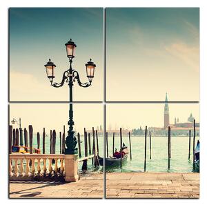 Slika na platnu - Veliki kanal i gondole u Veneciji - kvadrat 3114E (60x60 cm)