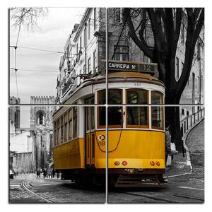 Slika na platnu - Povijesni tramvaj u centru Lisabona - kvadrat 3116E (60x60 cm)