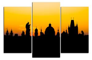 Slika na platnu - Siluete tornjeva i kipova u Pragu 1112C (120x80 cm)